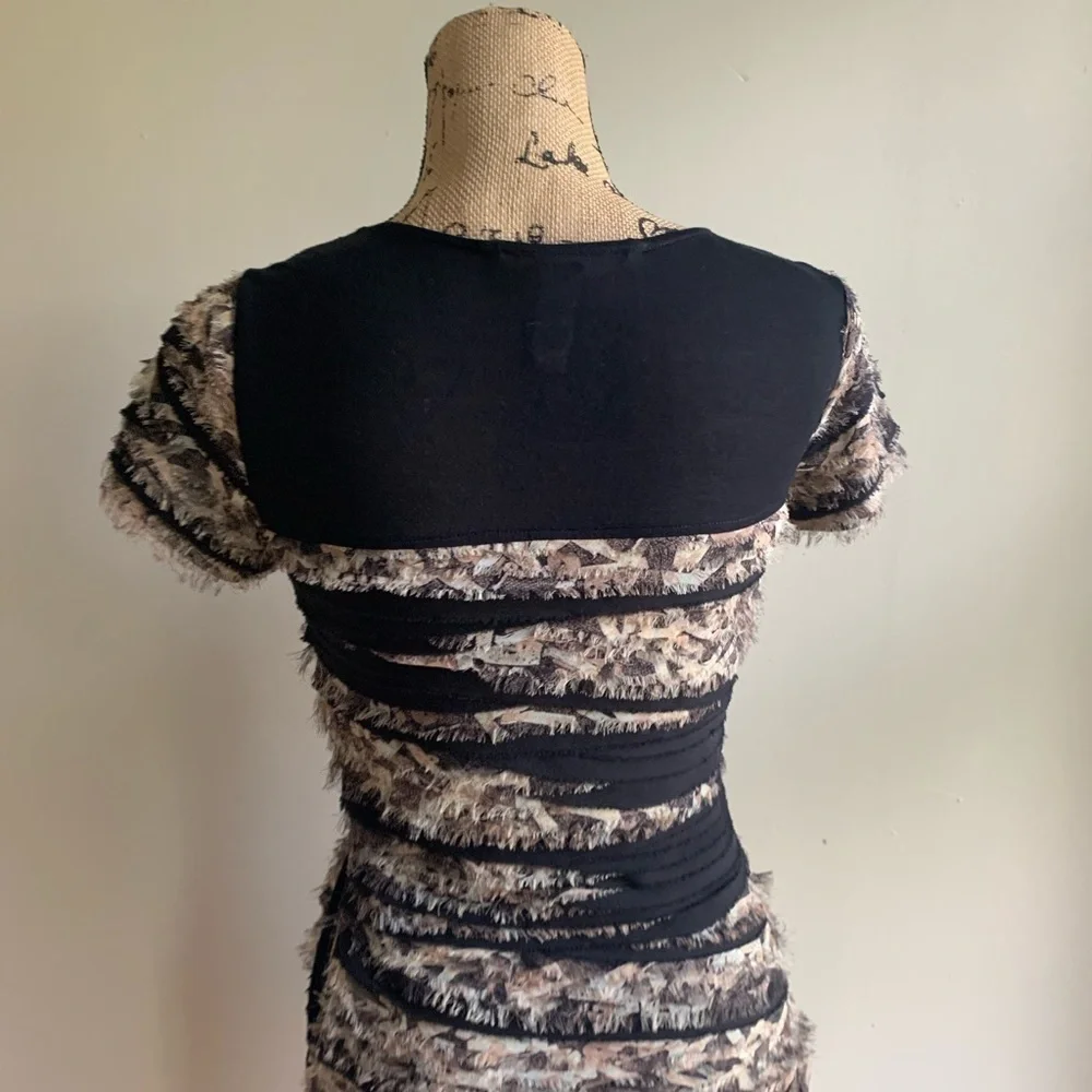 DVF tiered frayed dress size P